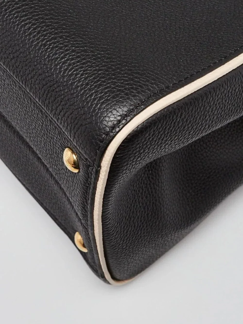 Louis Vuitton Black Leather and Monogram Coated Canvas Double V Bag